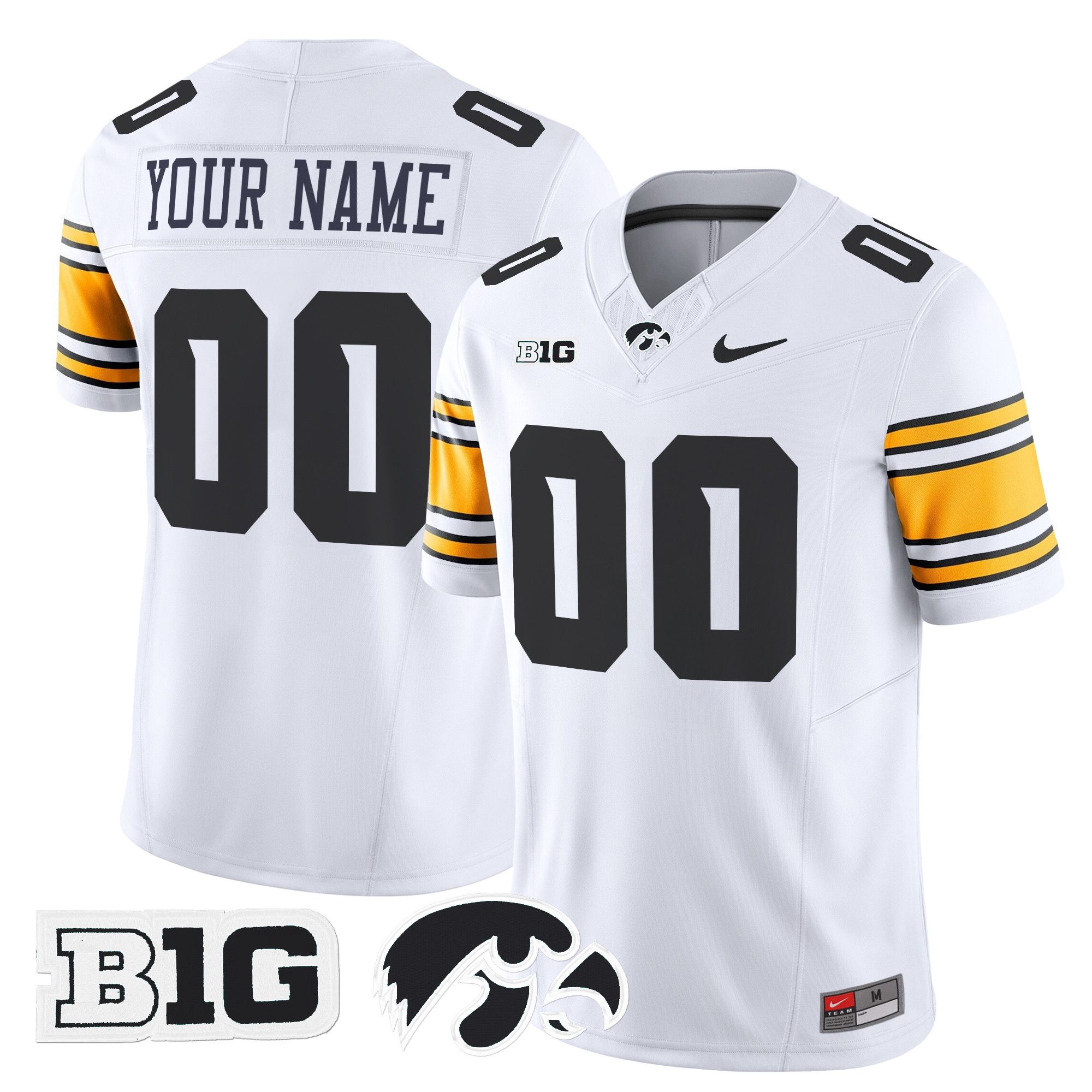 Men Iowa Hawkeyes White Nike 2024 Vapor Limited Custom NCAA Jersey